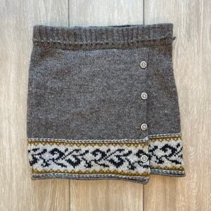 Laundromat Wool Knit Skirt M Fair Isle Nordic Winter Lined Handcrafted Nepal